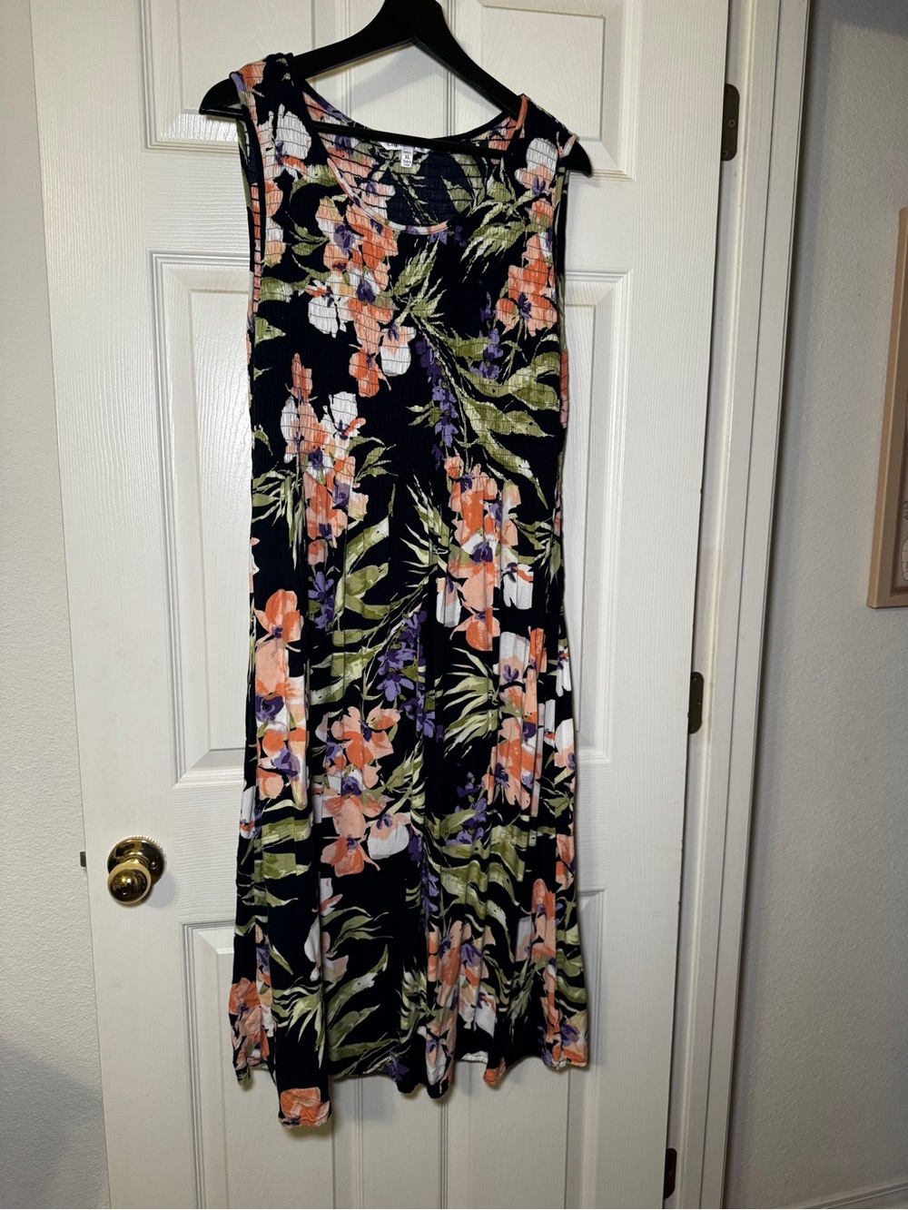 Croft & Barrow Women’s XL Black Floral Boho Midi Dress